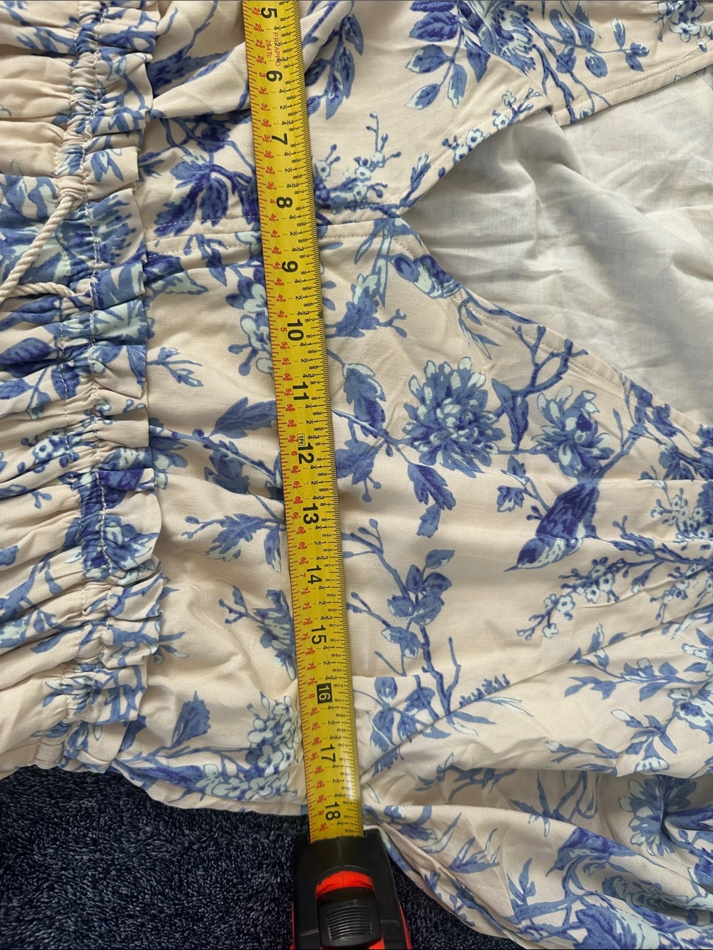 Cream Maxi Dress with Blue Floral Print - Unbranded - Picture 6 of 6